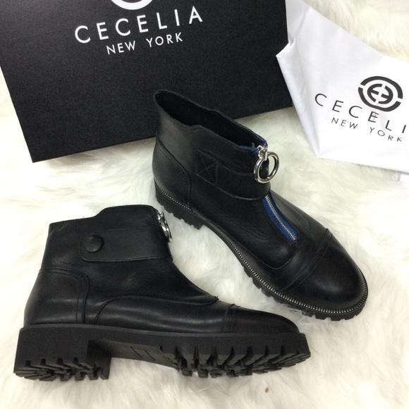 Cecelia New York Tillery Combat Bootie Black/UltraMarine - Size 9 - New In Box - Picture 2 of 12